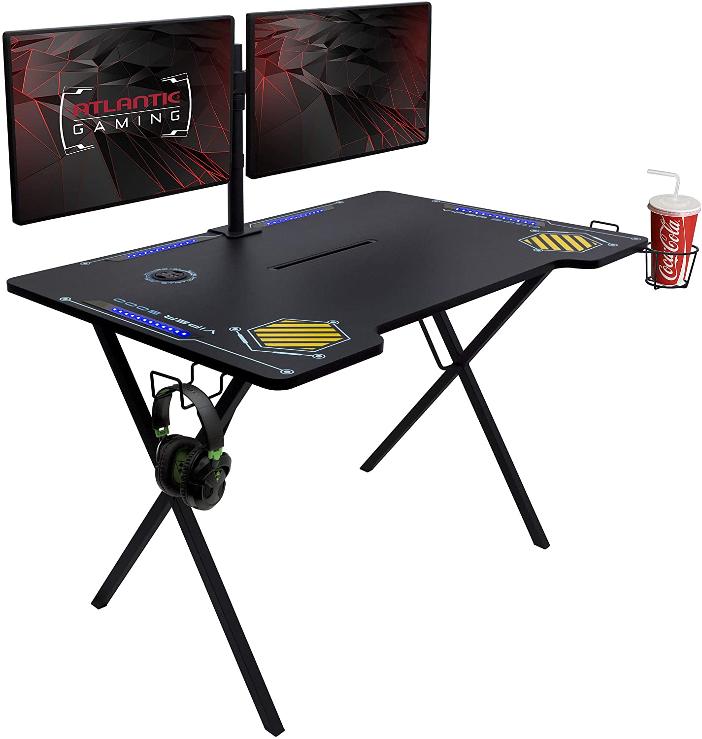 Atlantic Viper 3000 Gaming Desk w/ LED Lights + Headset Hook $68.06 + Free Shipping