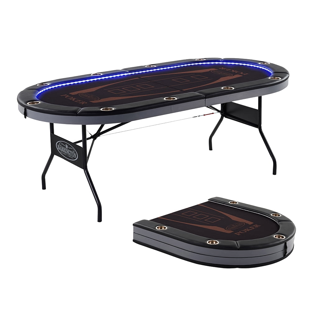 barrington 10 player poker table with in laid led lights