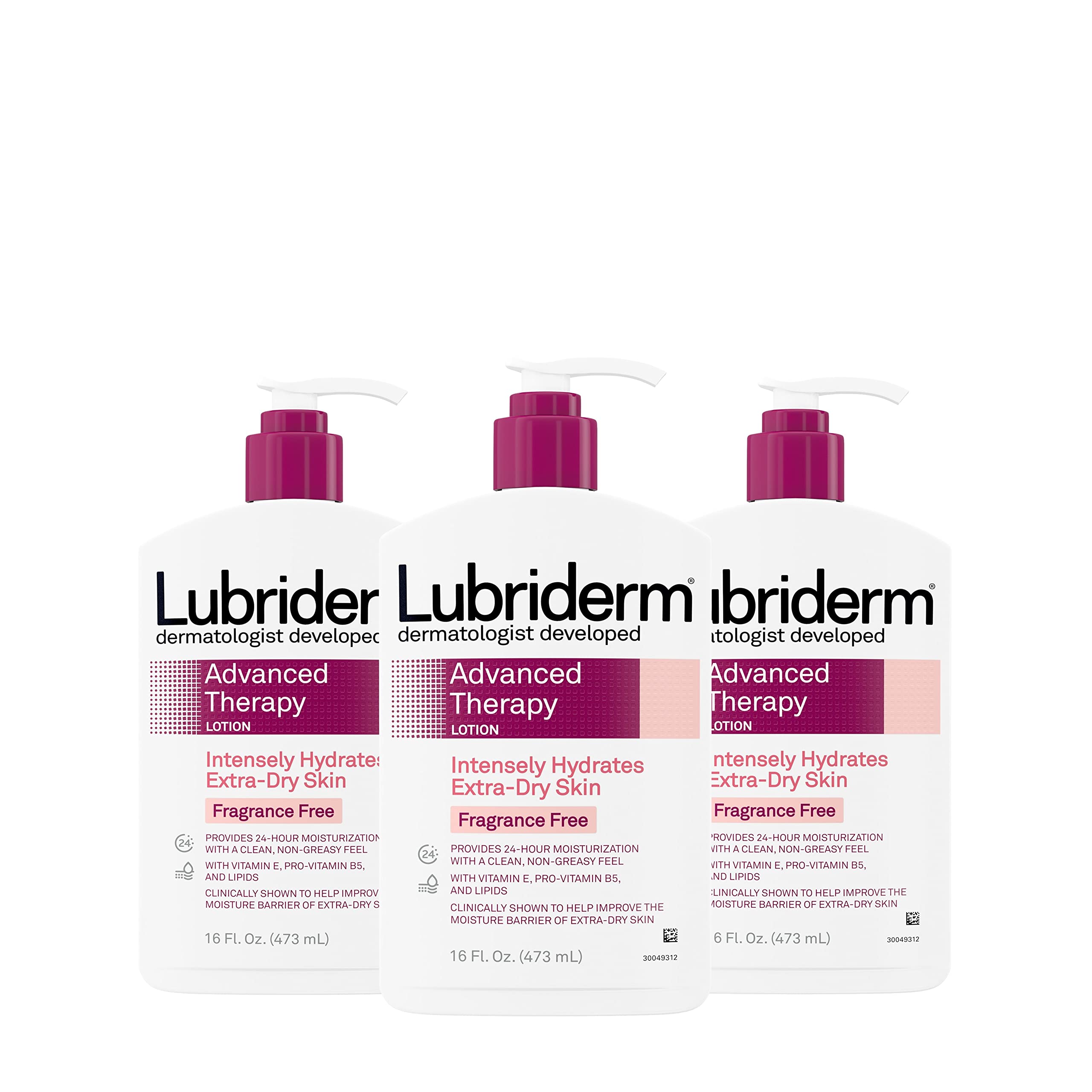3-Pack 16-Oz Lubriderm Advanced Therapy Fragrance-Free Moisturizing Lotion $11.72 ($3.91 each) w/ S&S + Free Shipping w/ Prime or on $35+