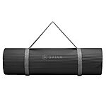 10mm Gaiam Extra-Thick Yoga Fitness Mat &amp; Exercise Mat w/ Non-Slip Texture &amp; Easy Carry Strap (Black) $12.50 + Free Shipping w/ Prime or on $25+