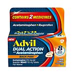 144-Count Advil Dual Action Back Pain Caplets (250mg Ibuprofen and 500mg Acetaminophen) $9.09  w/ S&amp;S + Free Shipping w/ Prime or on $35+