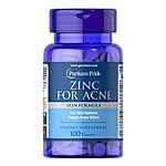 100-Count Puritan's Pride Zinc for Acne Skin Formula Tablets $2.17 w/ S&amp;S + Free Shipping w/ Prime or on $35+
