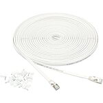 50' Amazon Basics Flat RJ45 Cat 7 Ethernet Patch Cable w/ 20 Nail Clips (White) $7 + Free Shipping w/ Prime