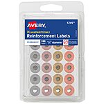 280-Count Avery Self-Adhesive Hole Reinforcement Labels (1/4&quot; Diameter, 5745) $1.18 + Free Shipping w/ Prime or on $35+