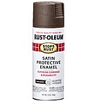 12-Oz Rust-Oleum Stops Rust Protective Enamel Spray Paint (Satin Dark Brown) $3