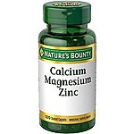 Select Accounts: 100-Count Nature's Bounty Calcium Magnesium &amp; Zinc Caplets $1.75 w/ S&amp;S + Free Shipping w/ Prime or on $35+