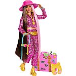Barbie Extra Fly Travel Doll w/ Colorful Hair, Pink Camo Outfit, Golden Boots &amp; Accessorie $15 + Free Shipping w/ Prime or on $35+