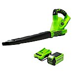 Greenworks 40V (150 MPH / 135 CFM) Cordless Leaf Blower w/ 2.0Ah Battery &amp; Charger  $77.99 + Free Shipping