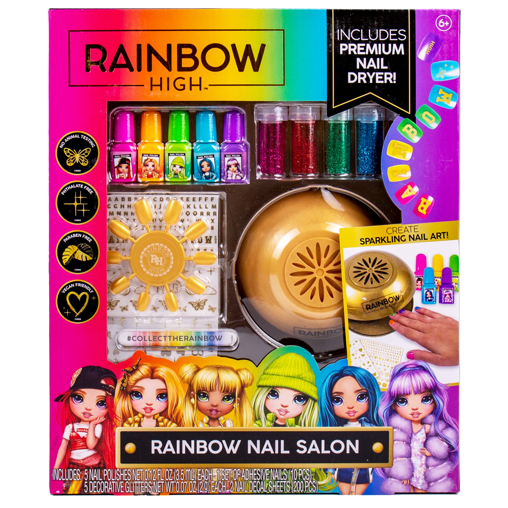 24-Piece Horizon Group USA Rainbow High DIY Nail Salon Art Set (Rainbow) $9.50 + Free Shipping w/ Prime or on $35+