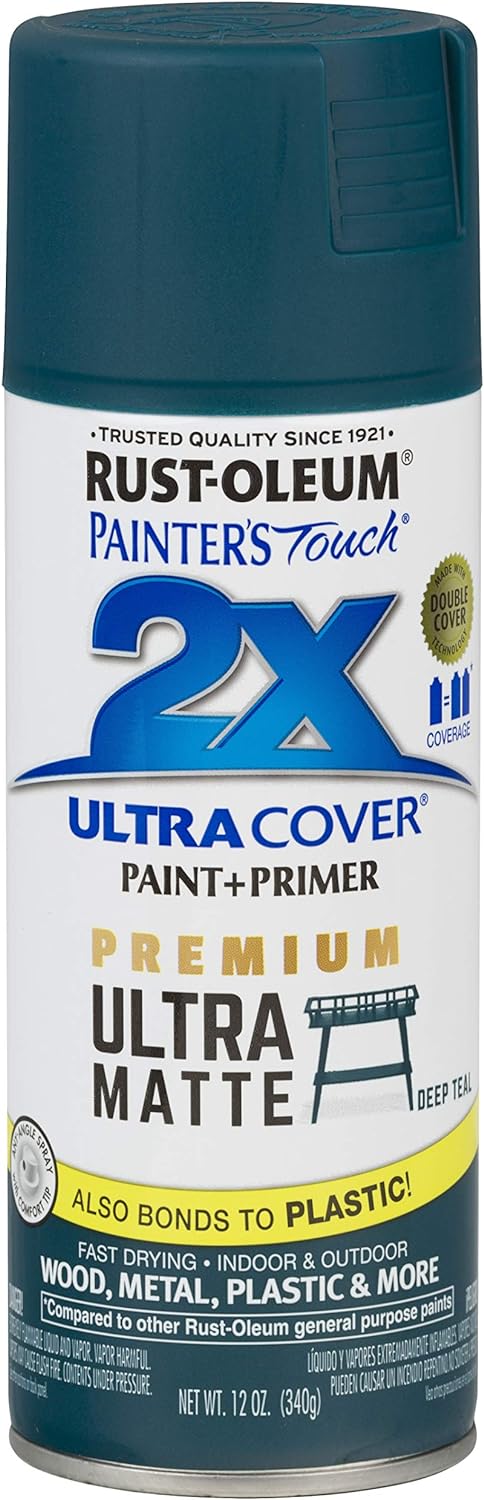 12-Oz Rust-Oleum Painter's Touch 2X Ultra Cover Spray Paint (Ultra Matte Deep Teal or High Gloss Tropical Leaf) $3.14 + Free Shipping w/ Prime or on $35+