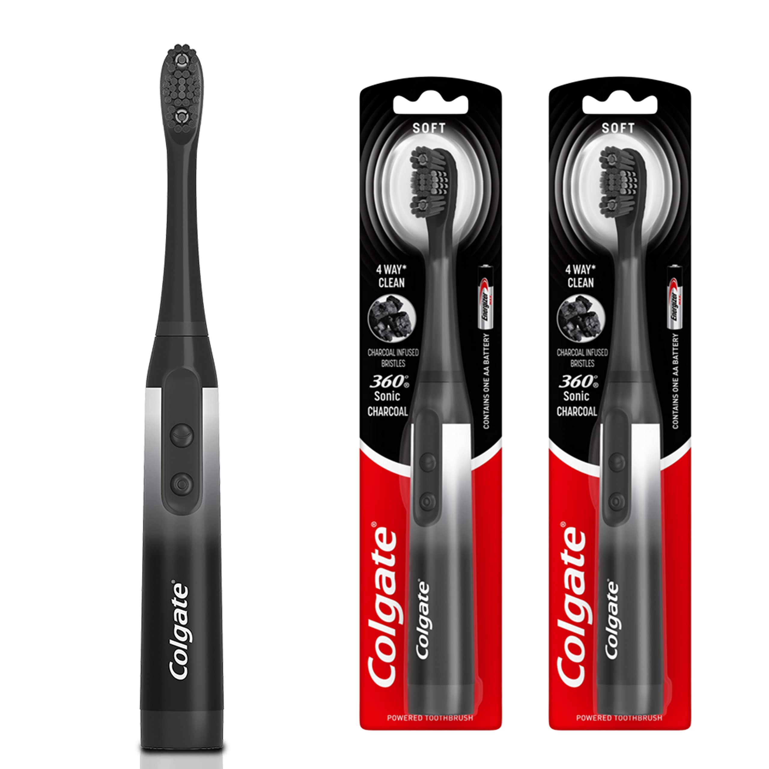 Select Amazon Accounts: 2-Pack Colgate 360 Charcoal Sonic Powered Battery Toothbrush $4 ($2 each) + Free Shipping w/ Prime or on $35+