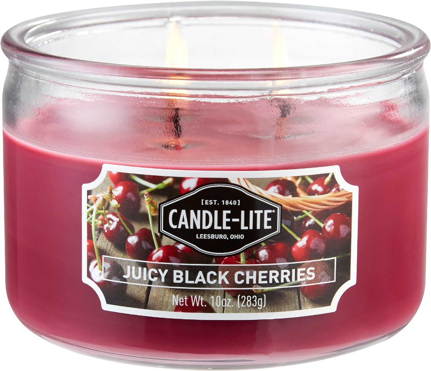 10-Oz. Candle-lite Scented 3-Wick Aromatherapy Candle (Juicy Black Cherries or Fresh Lavender Breeze) $3.80 w/ S&S + Free Shipping w/ Prime or on $35+