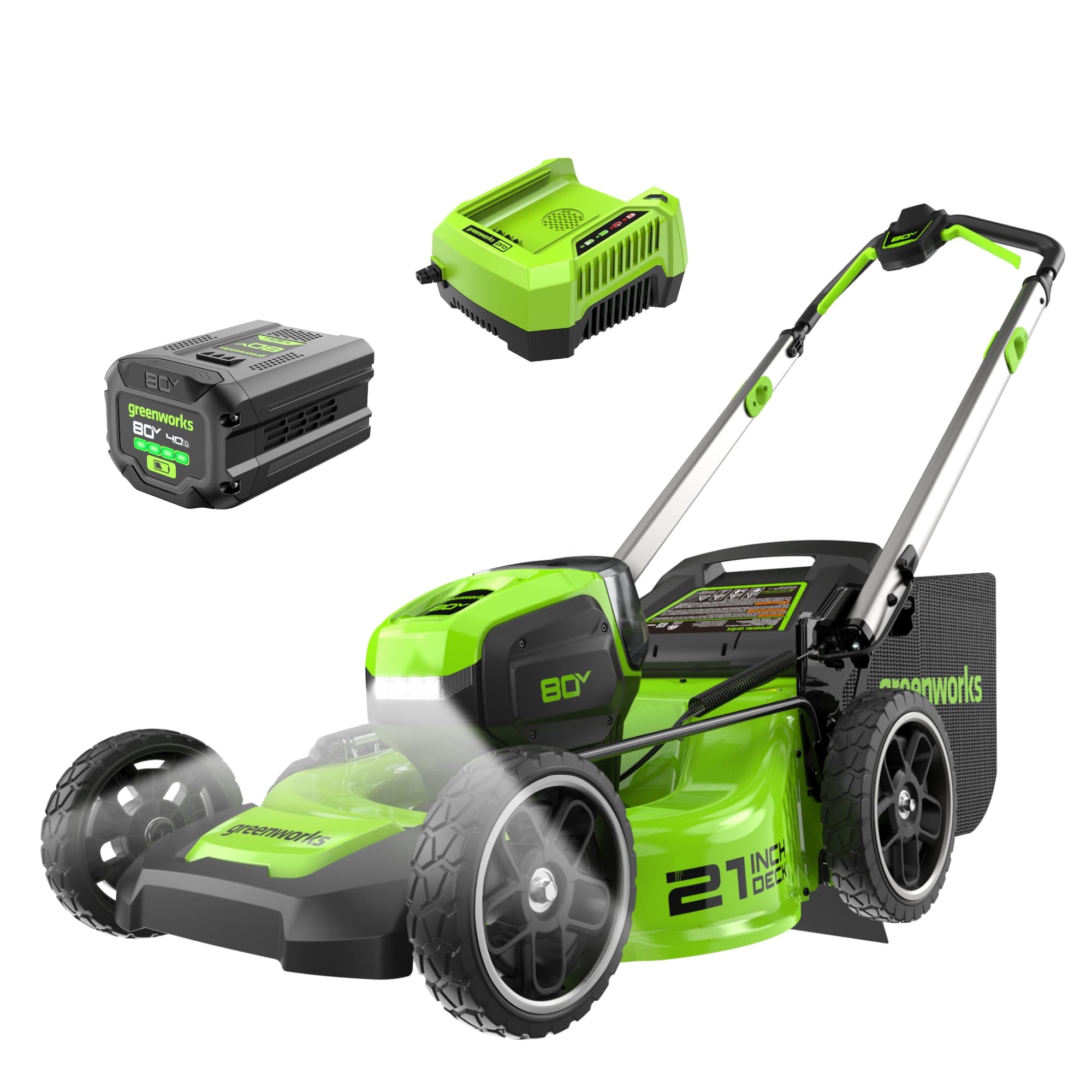 21" Greenworks 80V Brushless Cordless Lawn Mower (LED Headlight + Aluminum Handles) w/ 4.0Ah Battery & Charger $400 + Free Shipping