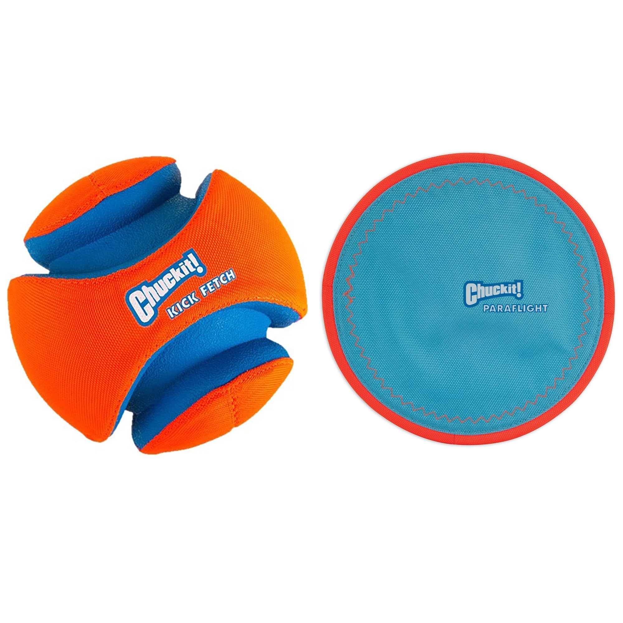 8" Chuckit! Kick Fetch Ball + 9.75" Chuckit! Paraflight Flying Disc Dog Toy (Large) $16.77 + Free Shipping w/ Prime or on $35+-