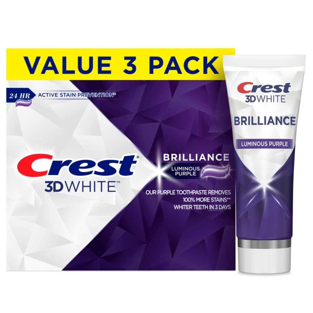 3-Pack 4.6-Oz Crest 3D White Brilliance Teeth Whitening Toothpaste (Luminous Purple or Vibrant Peppermint) $14.97 + Free Shipping w/ Prime or on $35+