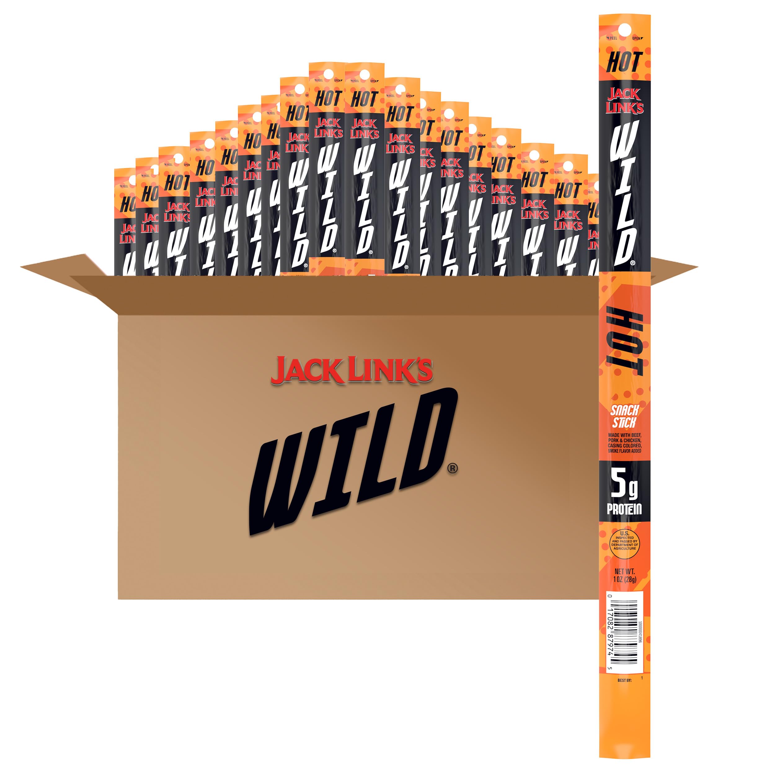 *Price Drop* 20-Count 1-Oz Jack Link's Wild Beef Sticks (Hot Spicy Meat) $16.03 w/ S&S + Free Shipping w/ Prime or on $35+