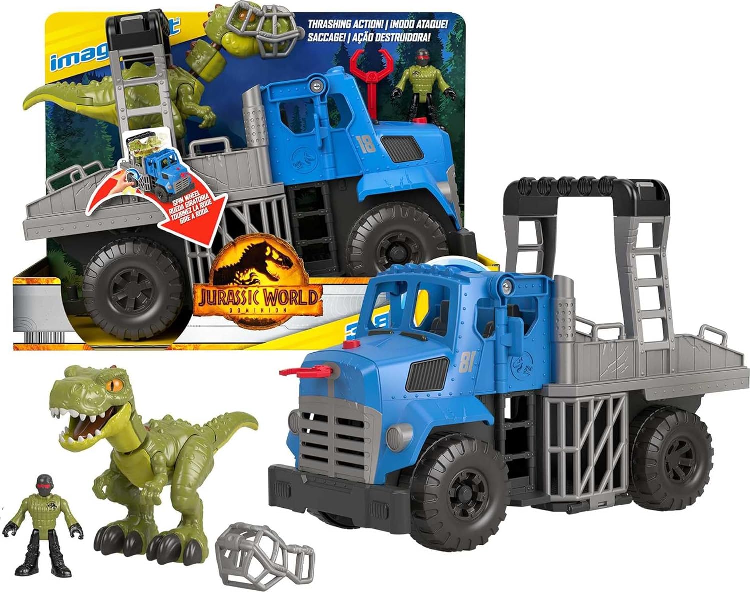 5-Piece Fisher-Price Imaginext Jurassic World Dominion Break Out Dino Hauler Vehicle w/ T. Rex Dinosaur Playset $8 + Free Shipping w/ Prime or on $35+