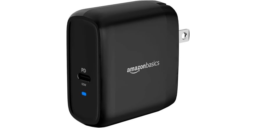 Amazon Basics 65W One-Port GaN USB-C Wall Charger (Black or White) $12 + Free Shipping w/ Prime