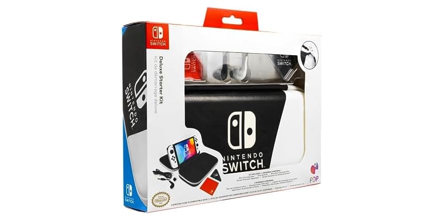 PDP Nintendo Switch Gaming Deluxe Starter Kit (Black/ White) $15 + Free Shipping w/ Amazon Prime