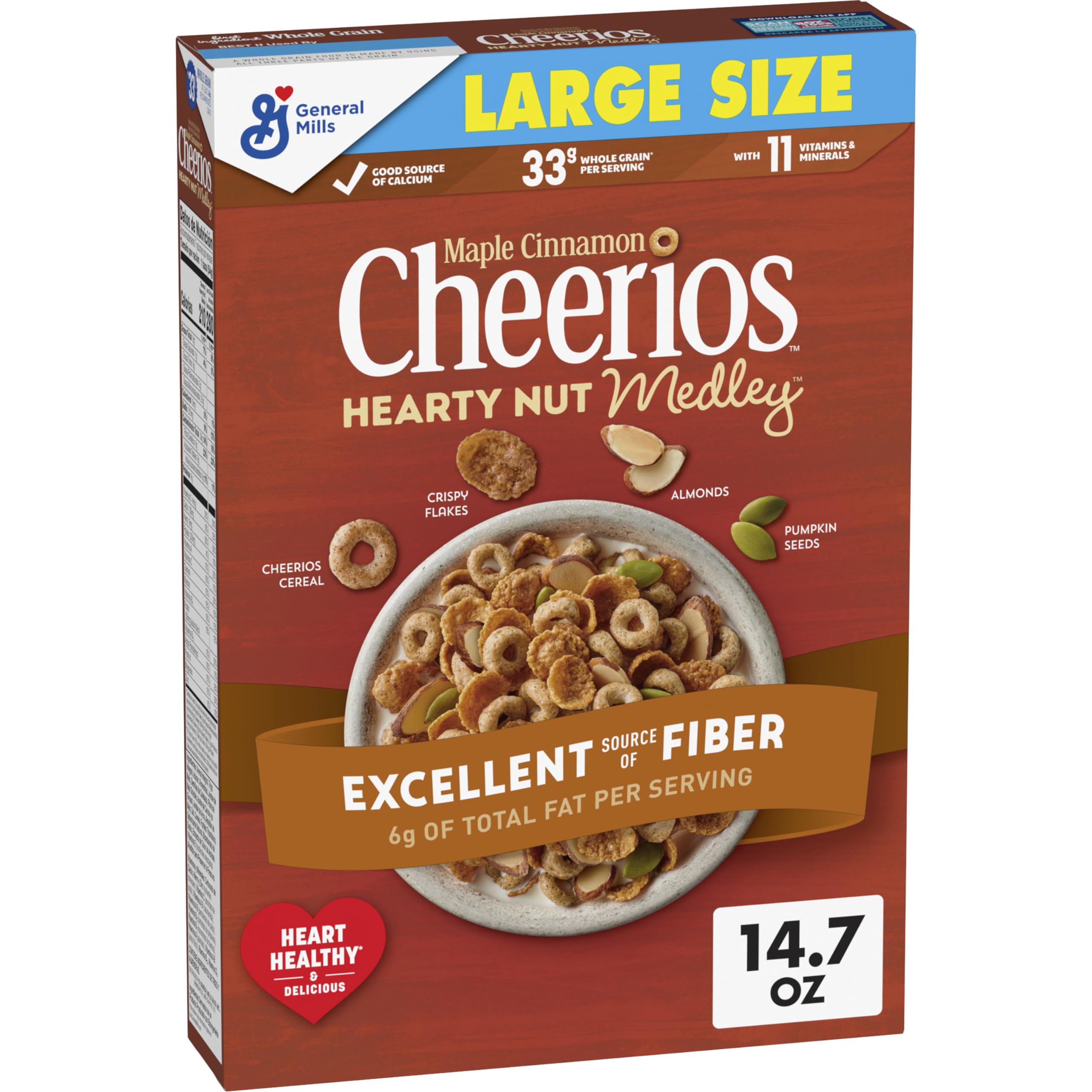 14.7-Oz Cheerios Hearty Nut Medley Breakfast Cereal (Maple Cinnamon Flavored) $2.55 w/ S&S + Free Shipping w/ Prime or $35+