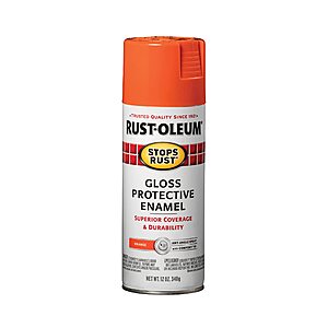 2-Oz Rust-Oleum 214084 Stops Rust Spray Paint (Gloss Orange) $  3.37 + Free Shipping w/ Prime or on $  35+