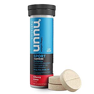 10-Count Nuun Sport + Caffeine: Electrolyte Drink Tablets (Cherry Limeade) $  3.81 w/ S&S + Free Shipping w/ Prime or on $  35+