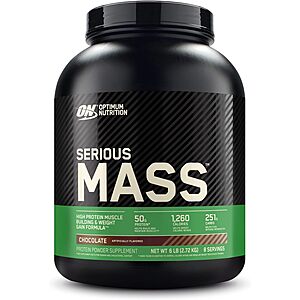 Select Accounts: 6-Lb Optimum Nutrition Serious Mass Weight Gainer Protein Powder (Various Flavors) $  24.92 w/ S&S & More + Free Shipping