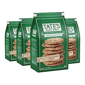 4-Pack 7-Oz Tate's Bake Shop Butter Crunch Cookies $  13.70 + Free Shipping w/ Prime or on $  35+