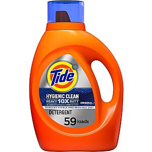 84-Oz Tide Laundry Detergent Liquid Soap (Free & Gentle) + $2.20 Amazon Credit