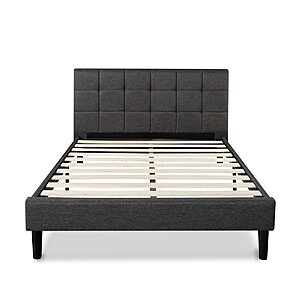Zinus Lottie Upholstered Standard Bed Frame (Grey, Queen) $  99 + Free Shipping