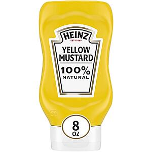 Heinz Yellow Mustard Bottle: 20-Oz $2.15, 8-Oz $1.10 w/ Subscribe & Save