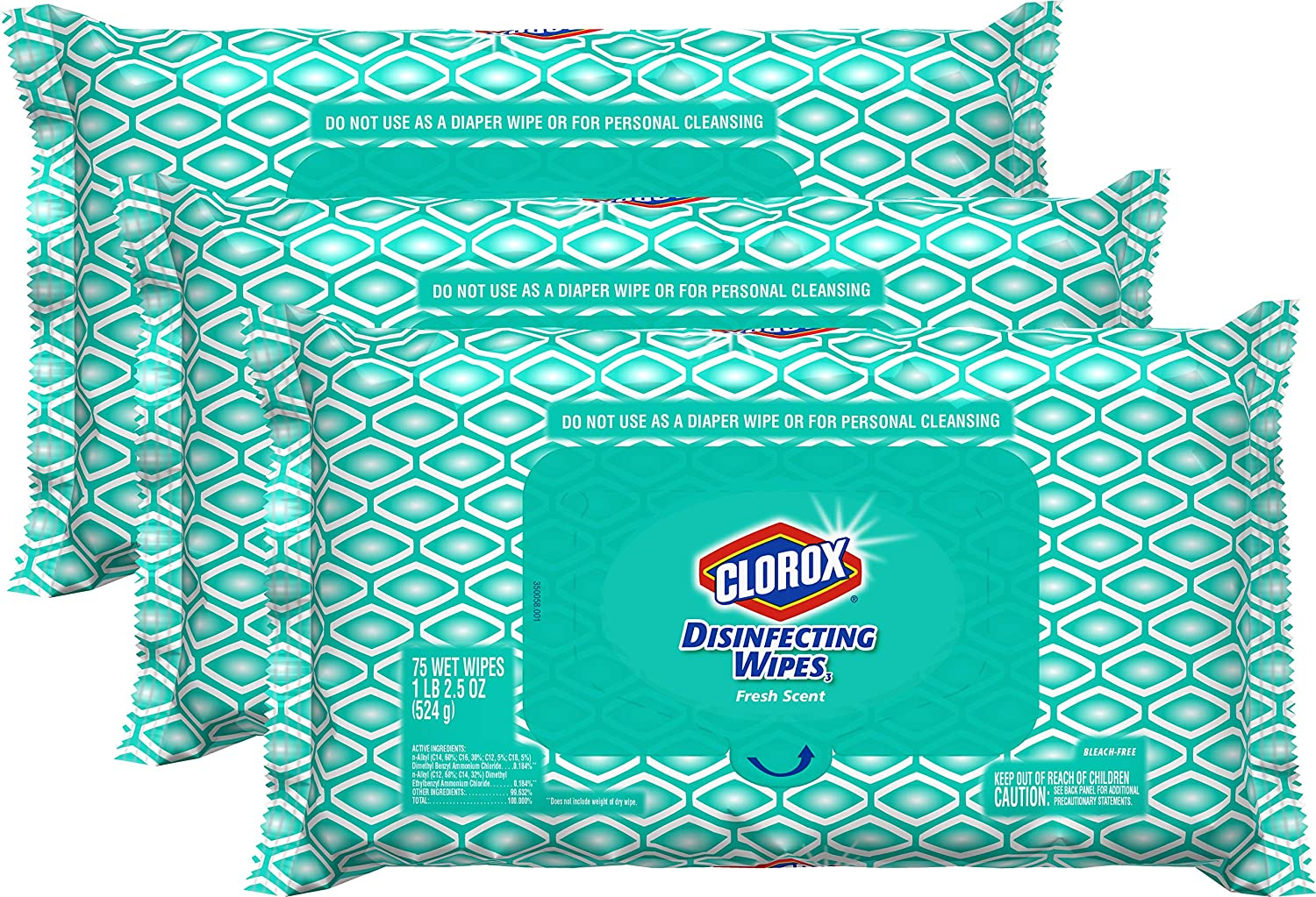 Amazon.com: Clorox Disinfecting Bleach Free Cleaning Wipes, 75 Wipes, Pack of 3 $14.99 ($0.07 / count)