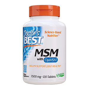 Doctor's Best MSM with OptiMSM, Non-GMO, Gluten Free, Joint Support, 1500mg, 120 Tablet, 2 for $7.11 FS w/ Prime