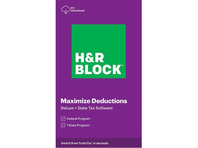 H&R BLOCK Tax Software Deluxe + State 2020 Windows - Download | KeyCard@newegg $15