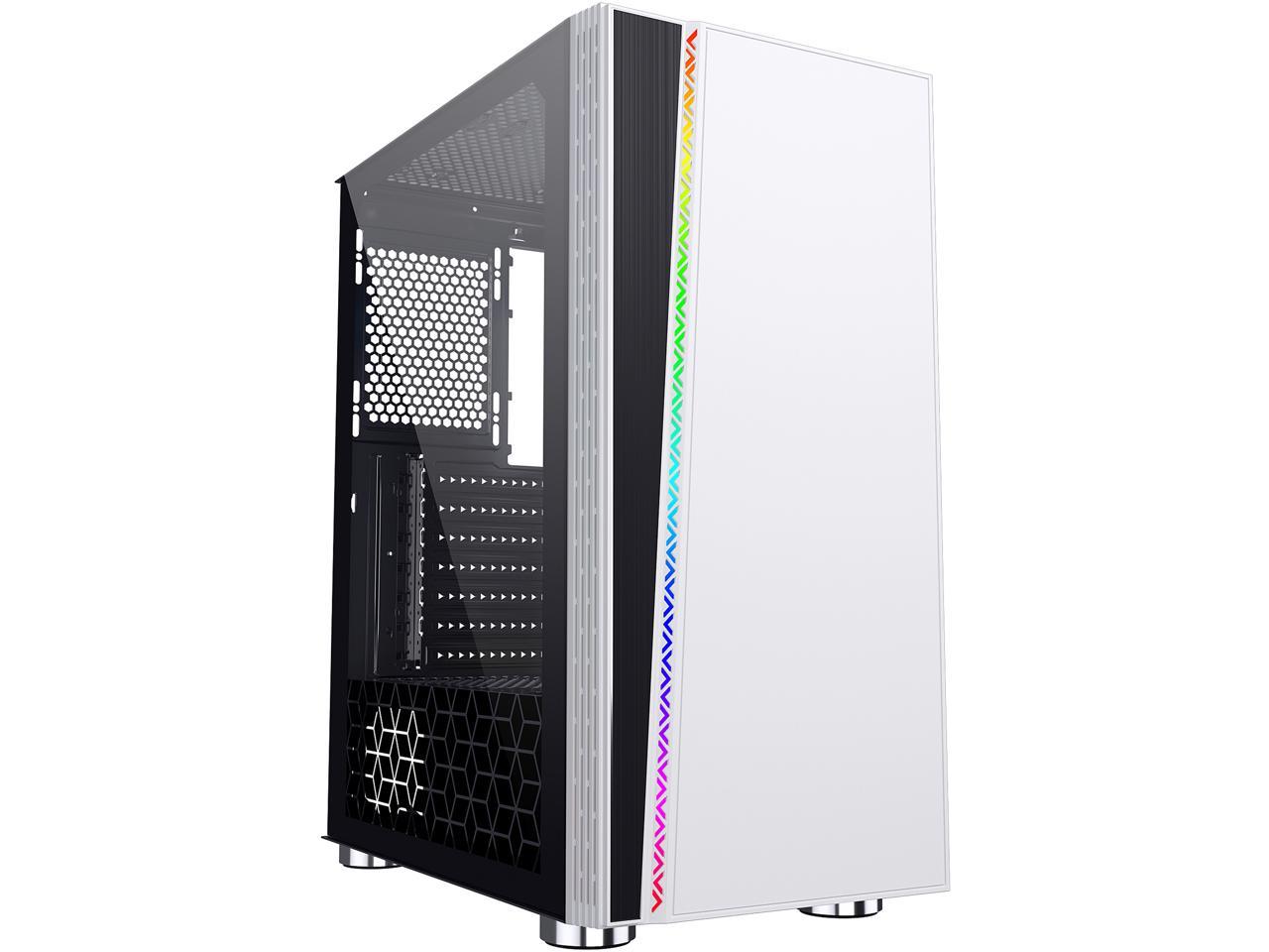 DIYPC DIY-D2-RGB-W White USB 3.0 Steel/ Tempered Glass Mid Tower Case + $10GC/AR @Newegg $38