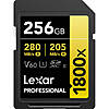 Lexar 256GB Professional 1800x UHS-II V60 SDXC Memory Card $45