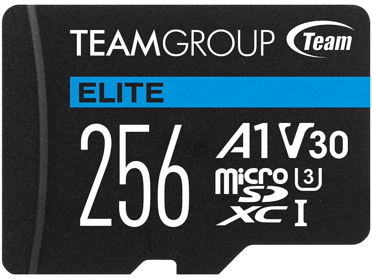 256GB Team Elite A1 U3  microSDXC Card w/ Adapter $24