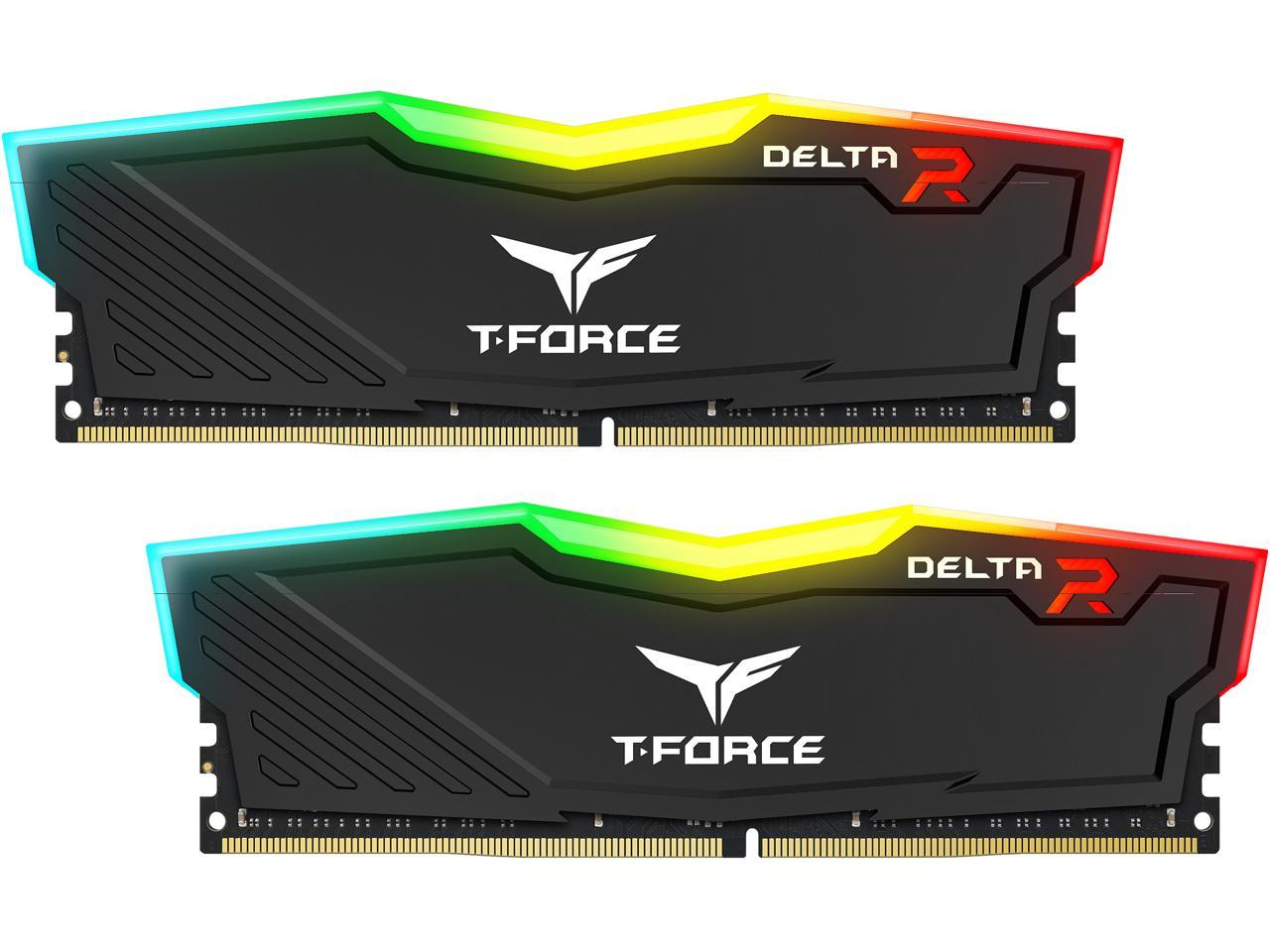32GB (2x 16) Team T-Force Delta RGB DDR4 3200 Desktop RAM Kit @Newegg $140