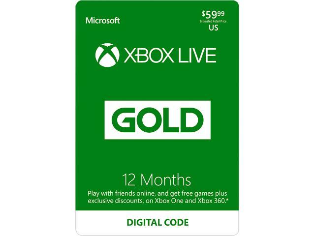 Xbox Gold Live: 12 Month Membership US (Digital Code) @Newegg $50
