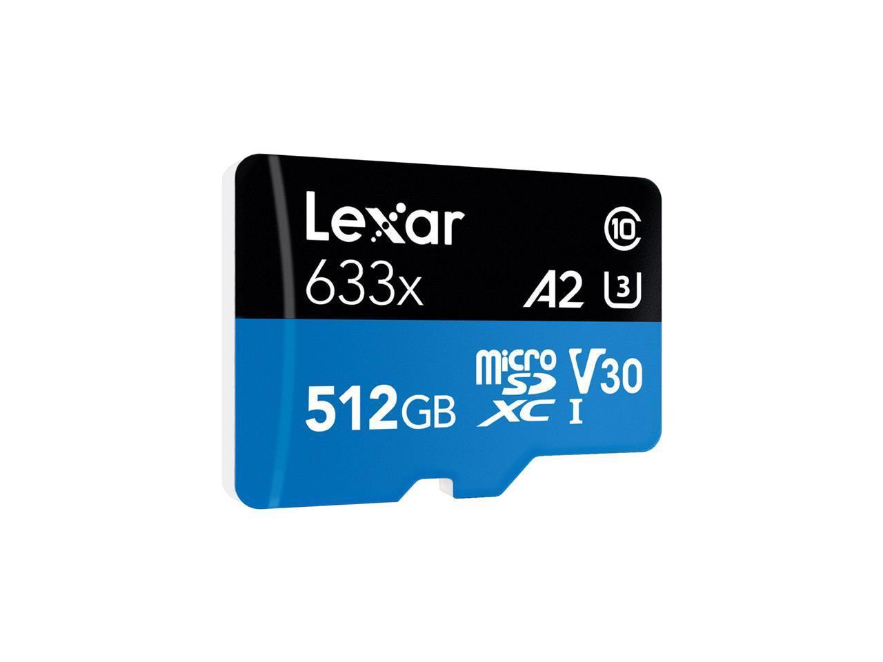 512GB Lexar High-Performance 633x microSD XC U3 A2 Card @Newegg $50