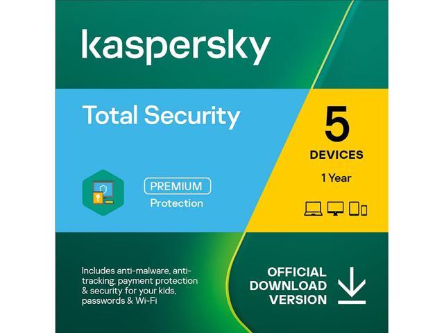 Kaspersky Total Internet Security 2022 1 Year / 5 Devices Download @newegg $15