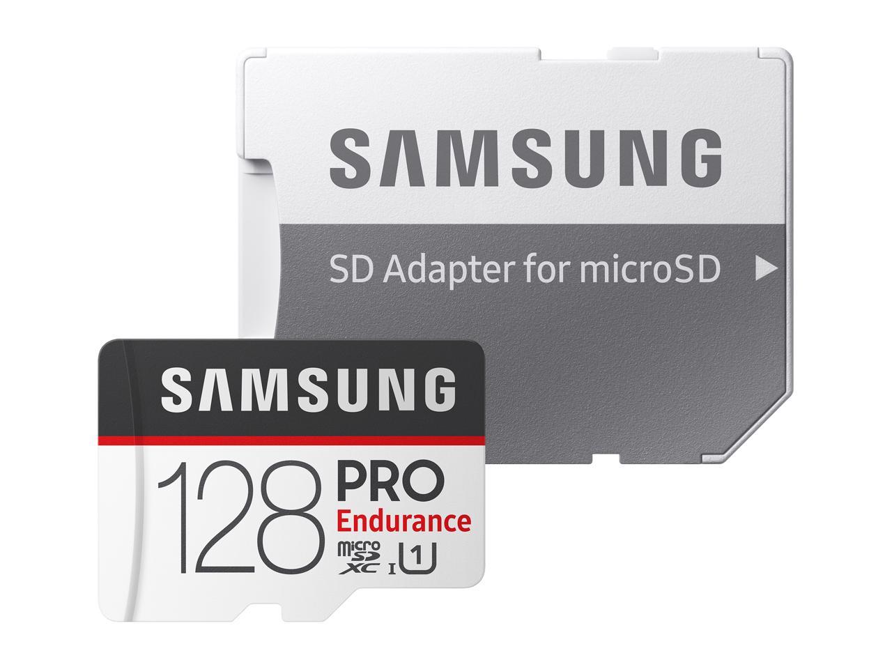 128GB Samsung Pro Endurance U1 microSDXC Memory Card w/ Adapter $21