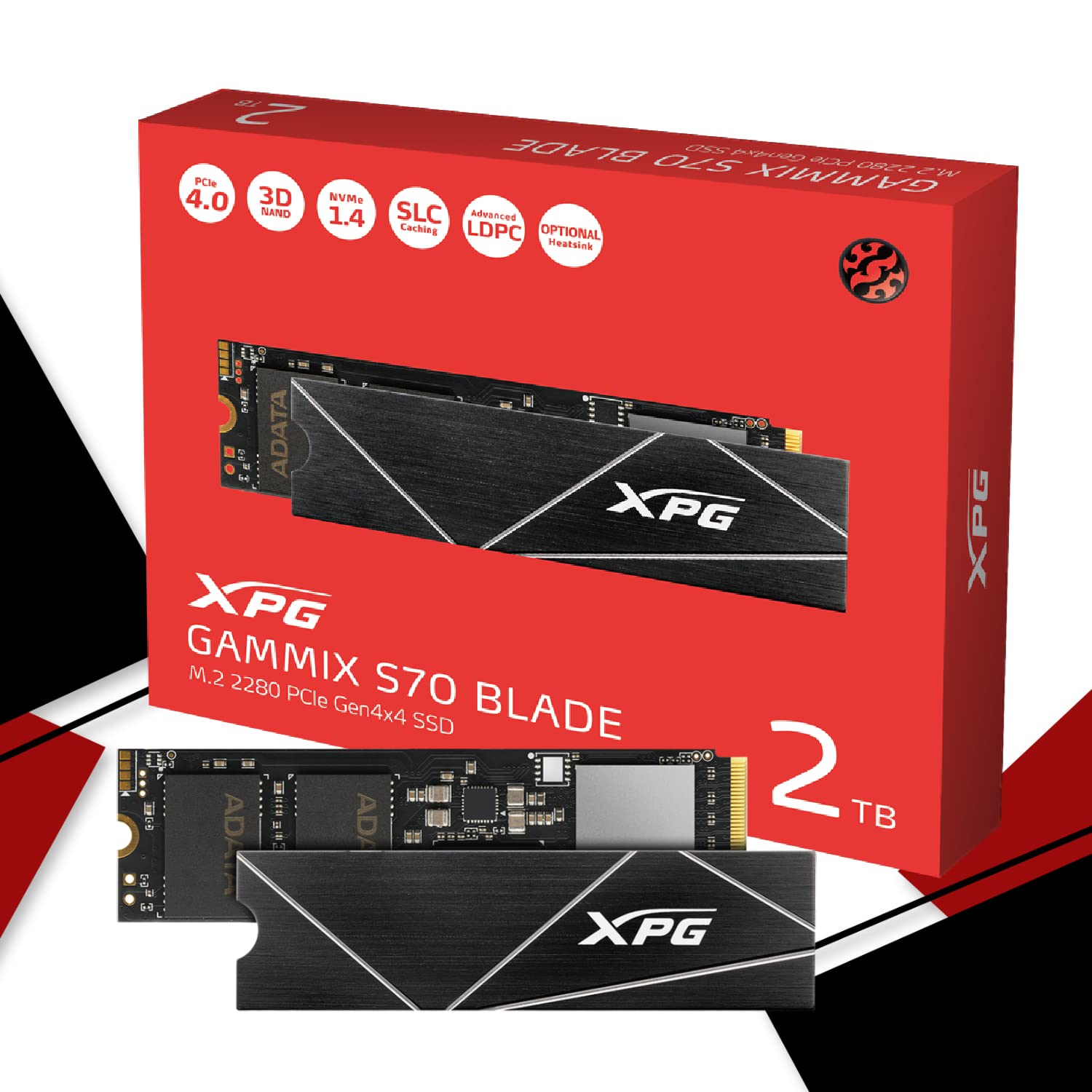 2TB XPG GAMMIX S70 Blade NVMe Gen4 SSD $230