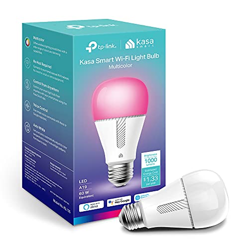 TP-Link Kasa Smart, Dimmable Color Changing Light Bulb KL135, 1000 Lumens $11.25