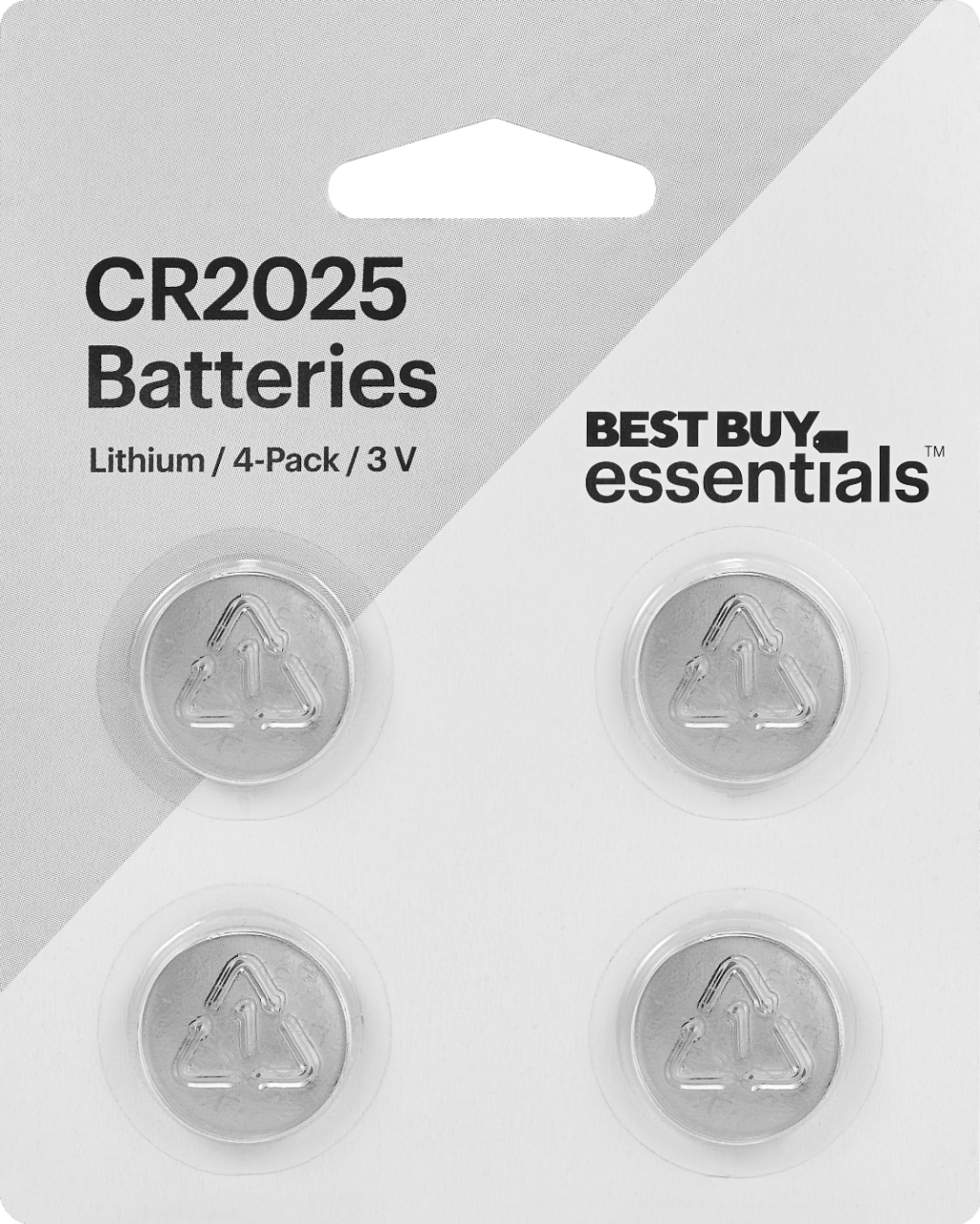 Best Buy essentials™  CR2025 3V Lithium Batteries (4-Pack) $3.3