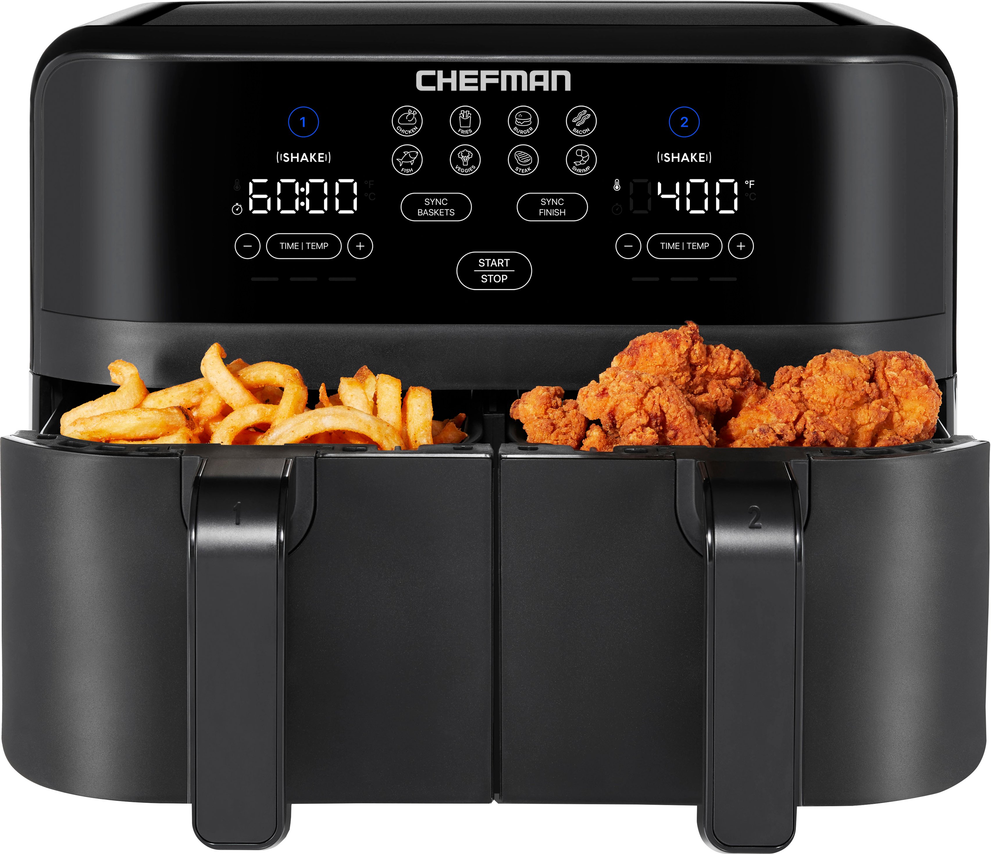 Chefman 9-Quart TurboFry Digital Touch Dual Basket Air Fryer (Matte Black) $70