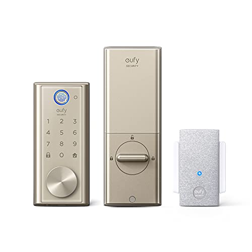 eufy Security Smart Lock Touch + Fingerprint Keyless Entry Door Lock & WiFi Bridge $150