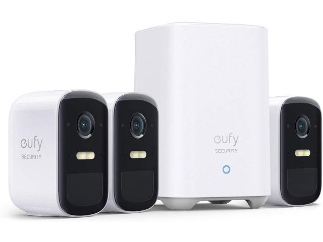 Eufy Security, EufyCam 2C Pro 3-Cam Kit, Wireless Home Security System 2K $320