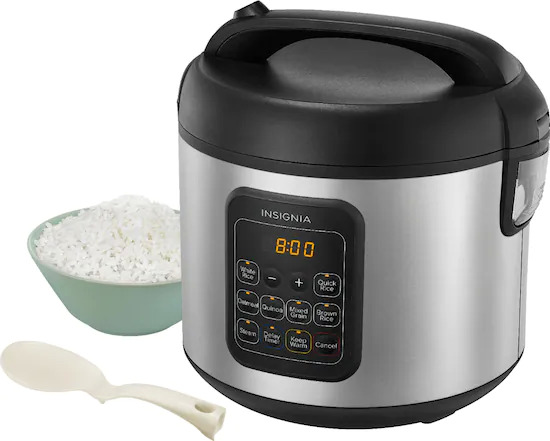 Insignia 20-Cup Rice Cooker (Stainless Steel) $25