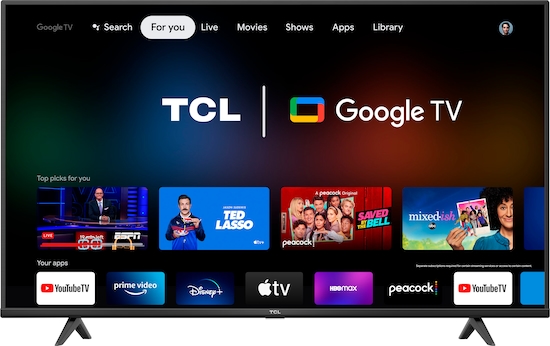 55" TCL 55S446 4-Series LED UHD Smart Google TV $300